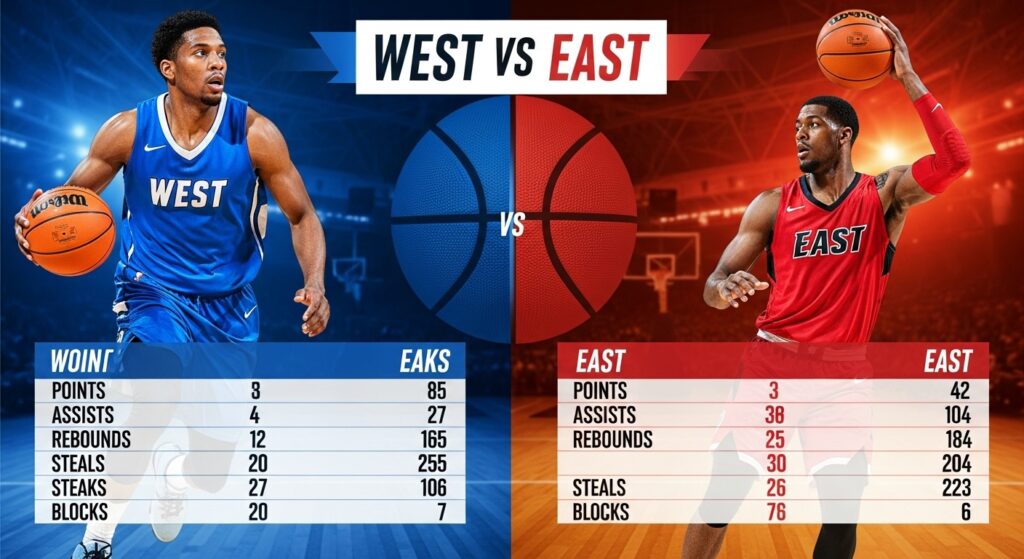 West vs East Match Player Stats
